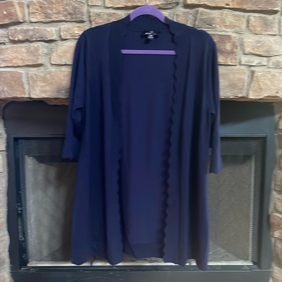 Ronni Nicole navy blue cardigan with side slits. Size 1X - Picture 1 of 8